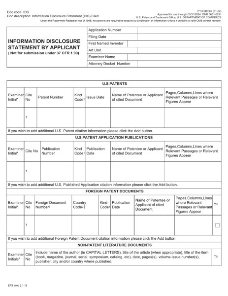 Information Disclosure Statement