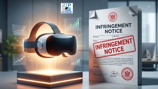 Entrepreneur holding an innovative product with patent, trademark, and copyright icons, highlighting intellectual property protection before selling a product.