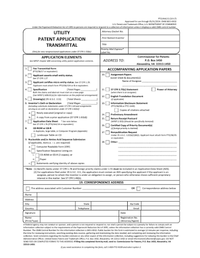 Utility Patent Application